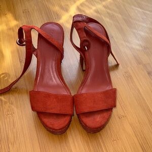 Mango Women's terracatta Suede Sandals